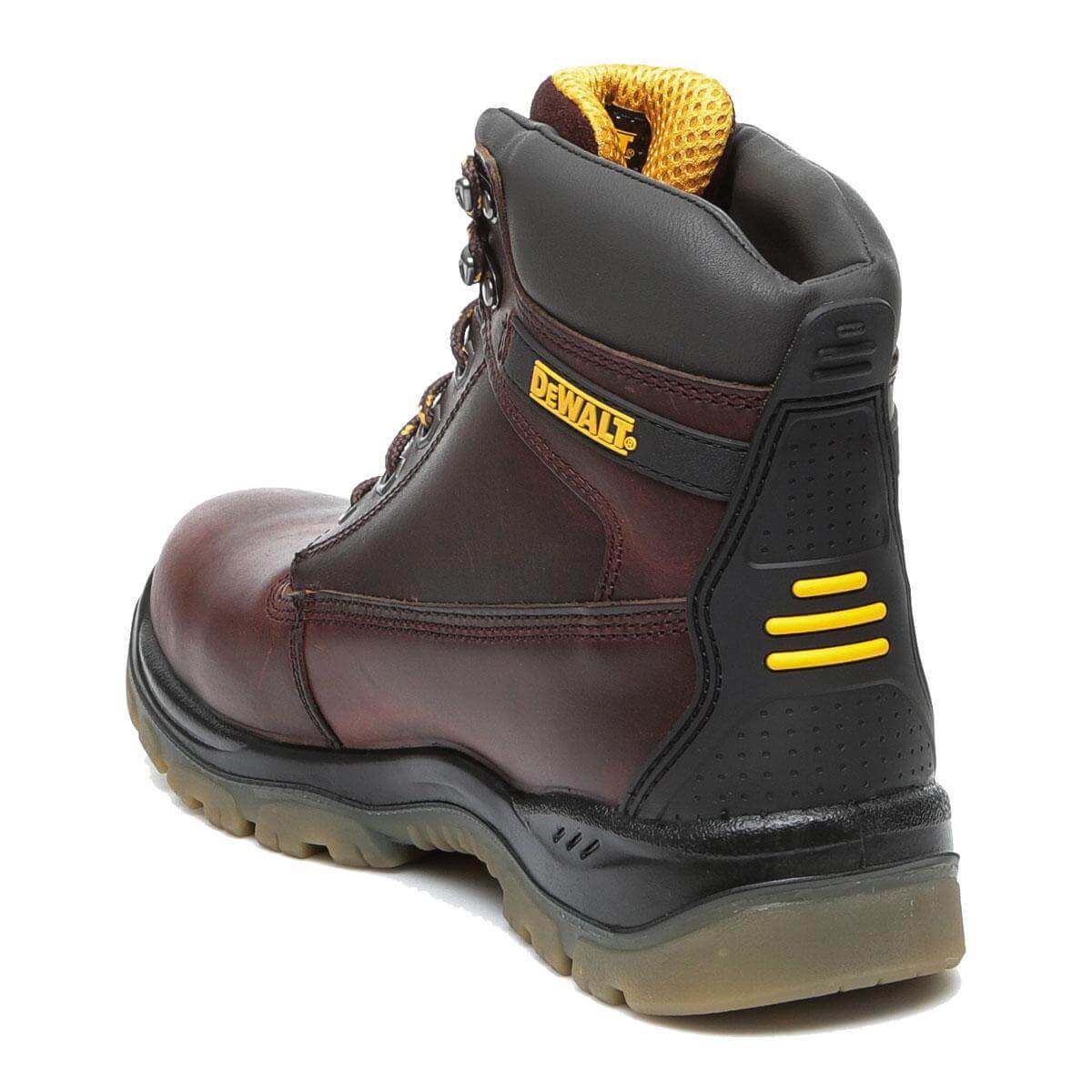 DeWalt Titanium Black 6 Inch Waterproof Safety Boots Brown Back #colour_brown