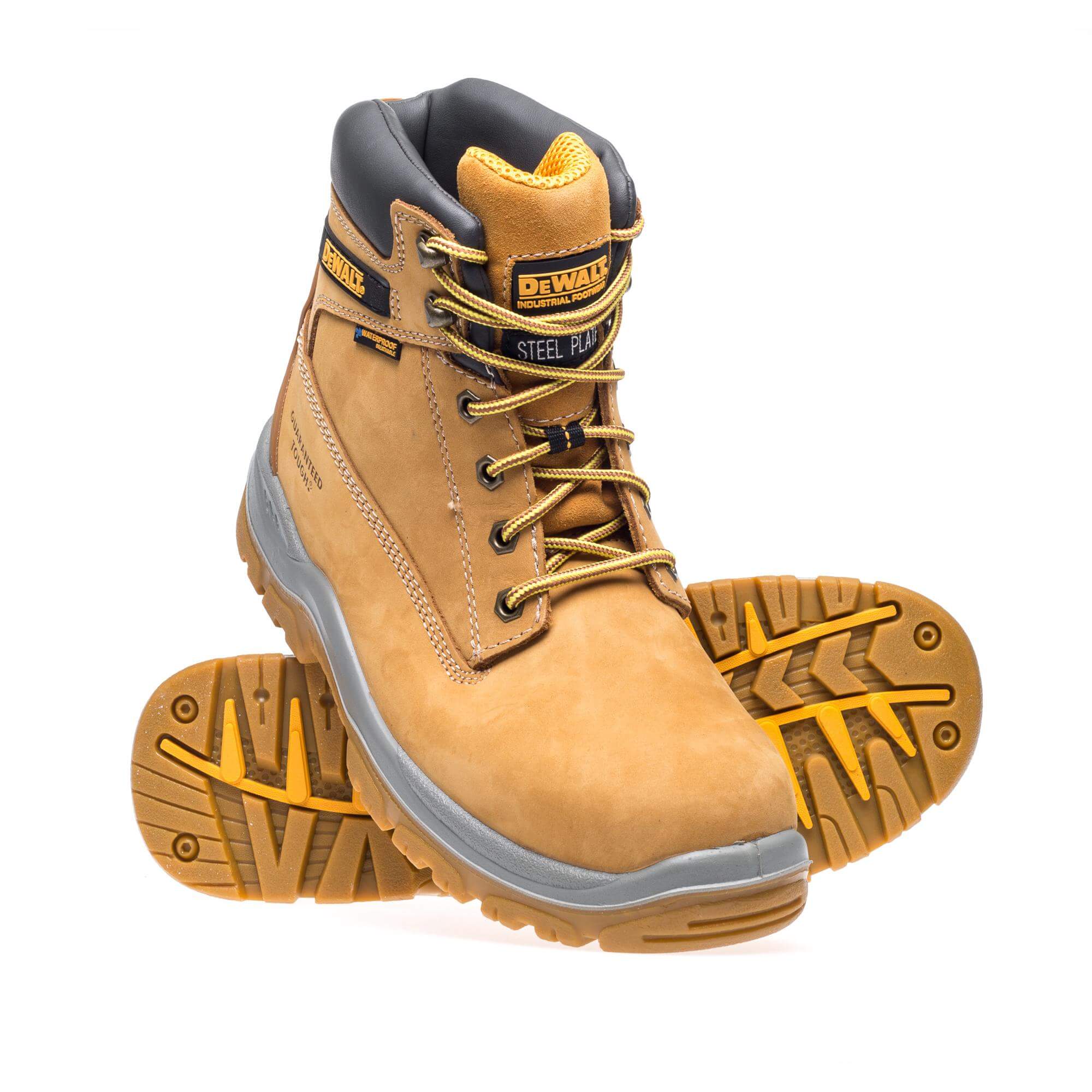 DeWalt Titanium Black 6 Inch Waterproof Safety Boots Honey Top and Bottom 1 #colour_honey