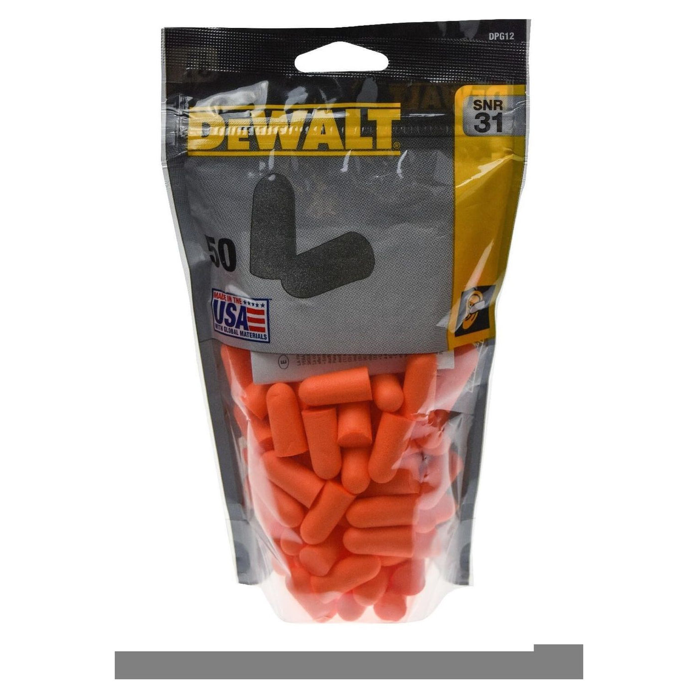 Dewalt Disposable Earplugs 50-Pairs-Orange-Main