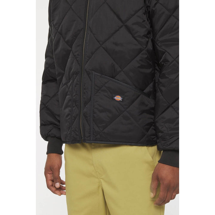 Dickies Diamond Quilted Nylon Jacket Black 5#colour_black