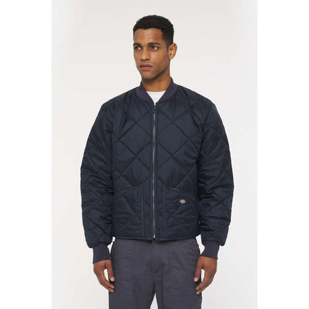 Dickies Diamond Quilted Nylon Jacket Dark Navy 1#colour_dark-navy