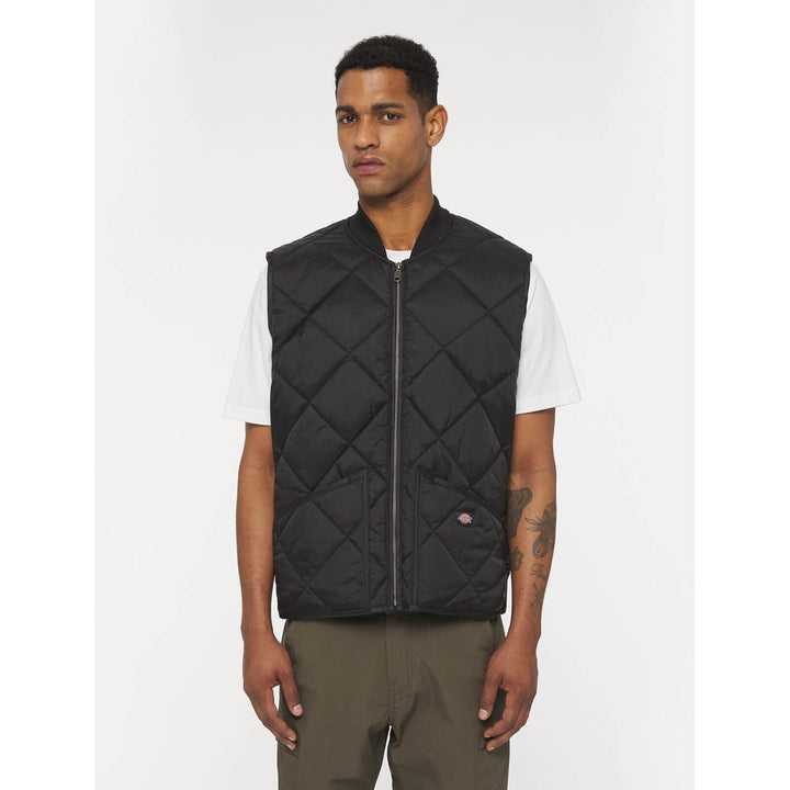 Dickies Diamond Quilted Vest Black 1#colour_black