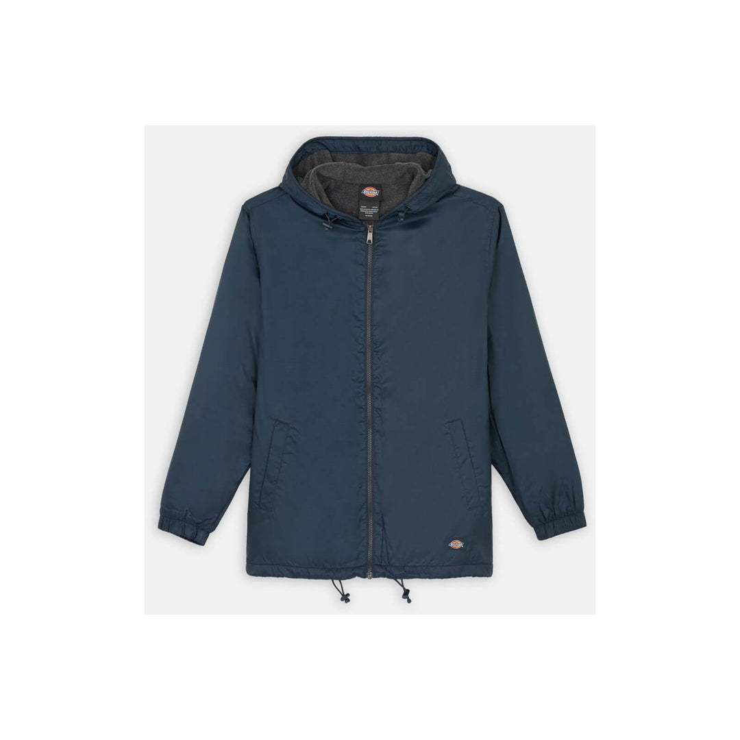 Dickies Fleece Lined Nylon Hooded Jacket Dark Navy 3#colour_dark-navy