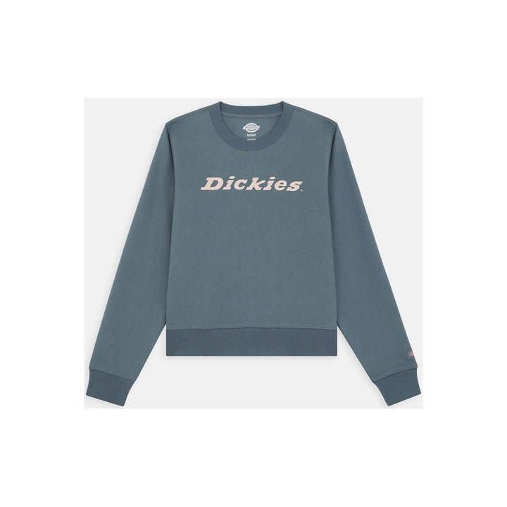 Dickies Heavyweight Wordmark Womens Crew Fleece Stormy Weather 1#colour_stormy-weather