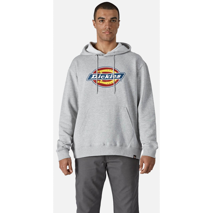 Dickies Logo Graphic Fleece Hoodie Heather Grey 1#colour_heather-grey