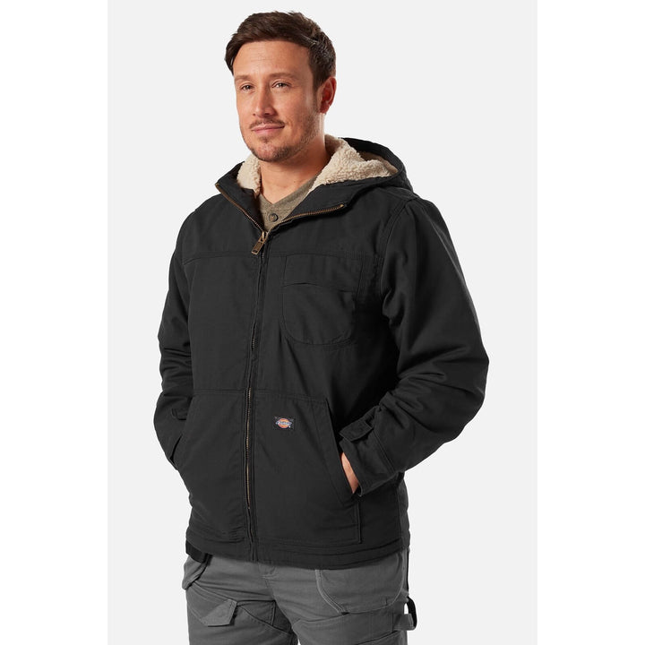 Dickies Sherpa Lined Duck Jacket Rinsed Black 1#colour_rinsed-black