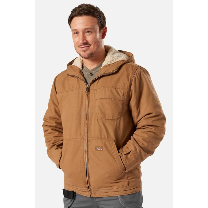 Dickies Sherpa Lined Duck Jacket Rinsed Brown Duck 1#colour_rinsed-brown-duck