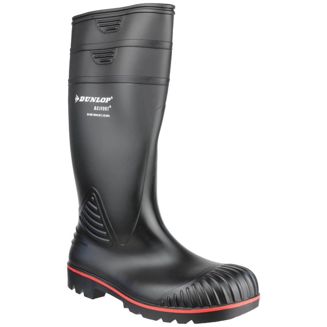 Dunlop Acifort Heavy-Duty Safety Wellies-Black-Main