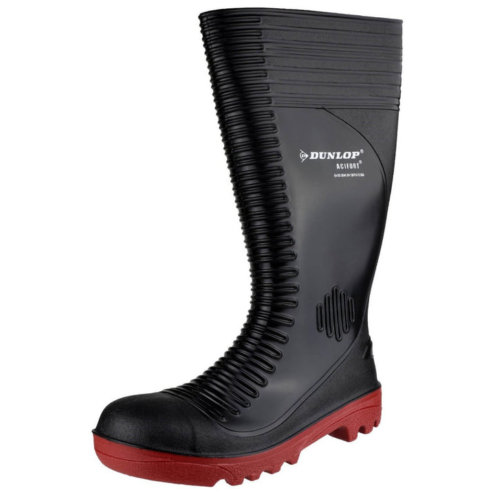 Dunlop Acifort Ribbed Safety Wellies-Black-5