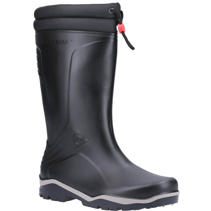 Dunlop Blizzard Plain Rubber Wellington Boots Black 1#colour_black