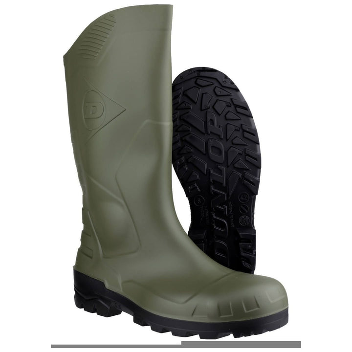 Dunlop Devon Safety Wellies-Green-Black-3