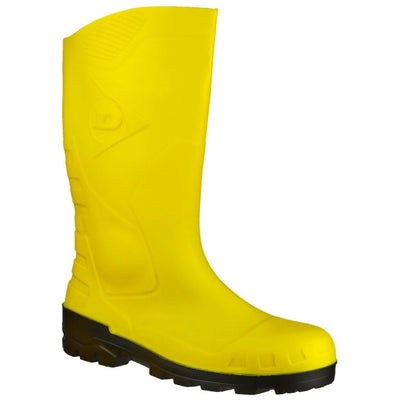 Dunlop Devon Safety Wellies-Yellow-Black-Main