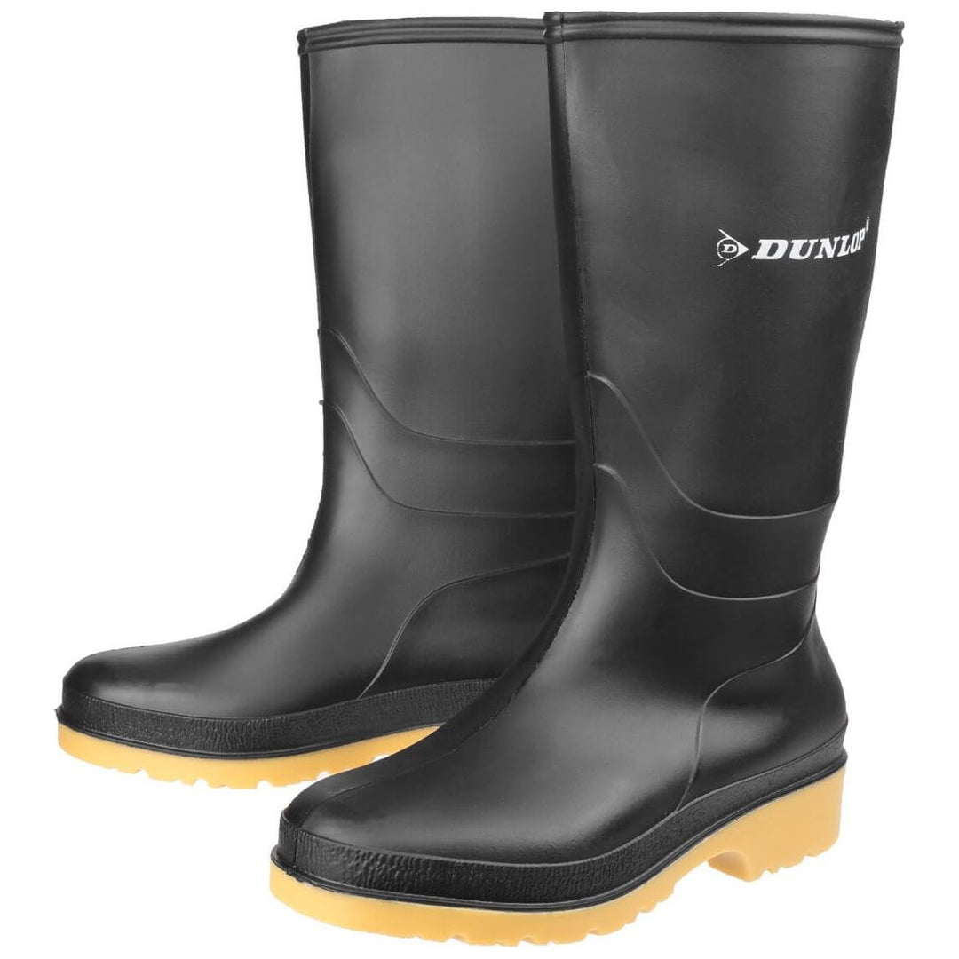 Dunlop Dull Kids Wellies-Black-5