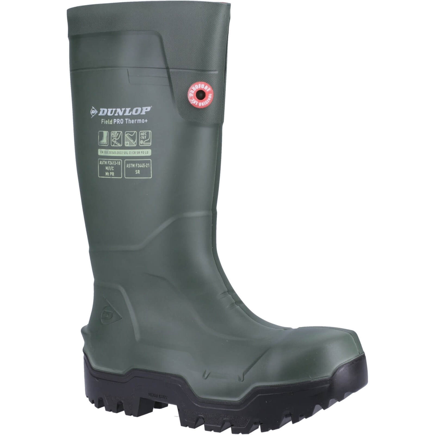 Dunlop FIELDPRO THERMO+ Safety Wellingtons Green 1#colour_green