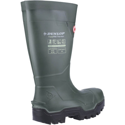 Dunlop FIELDPRO THERMO+ Safety Wellingtons Green 2#colour_green