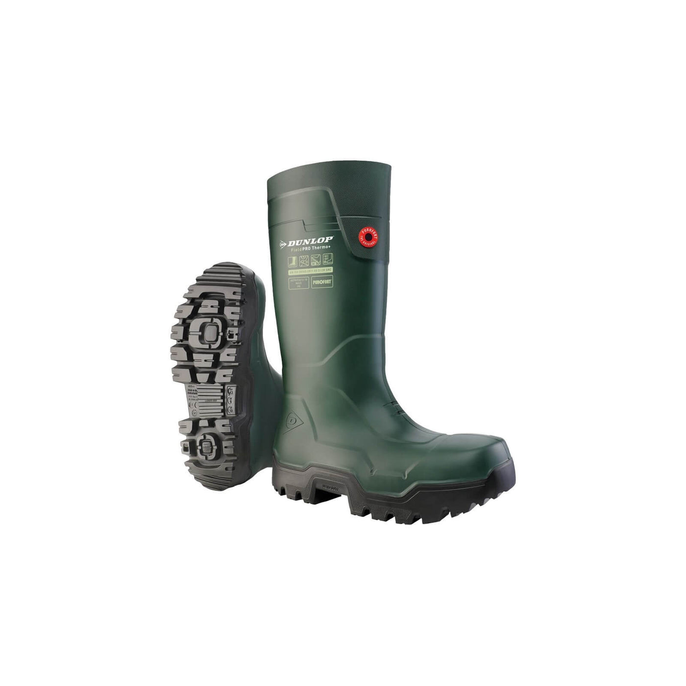 Dunlop FIELDPRO THERMO+ Safety Wellingtons Green 3#colour_green