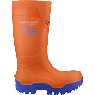 Dunlop FIELDPRO THERMO+ Safety Wellingtons Orange 5#colour_orange