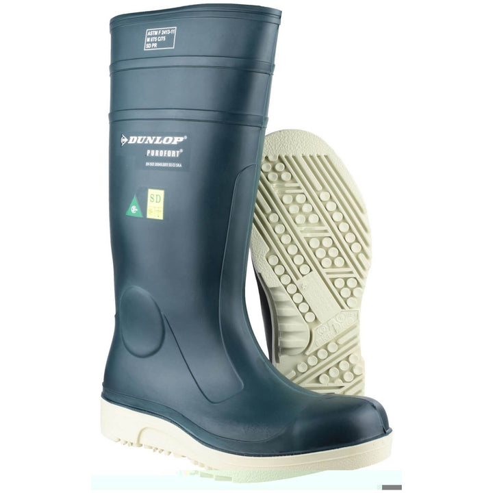 Dunlop Purofort Comfort Grip Safety Wellies-Blue-3