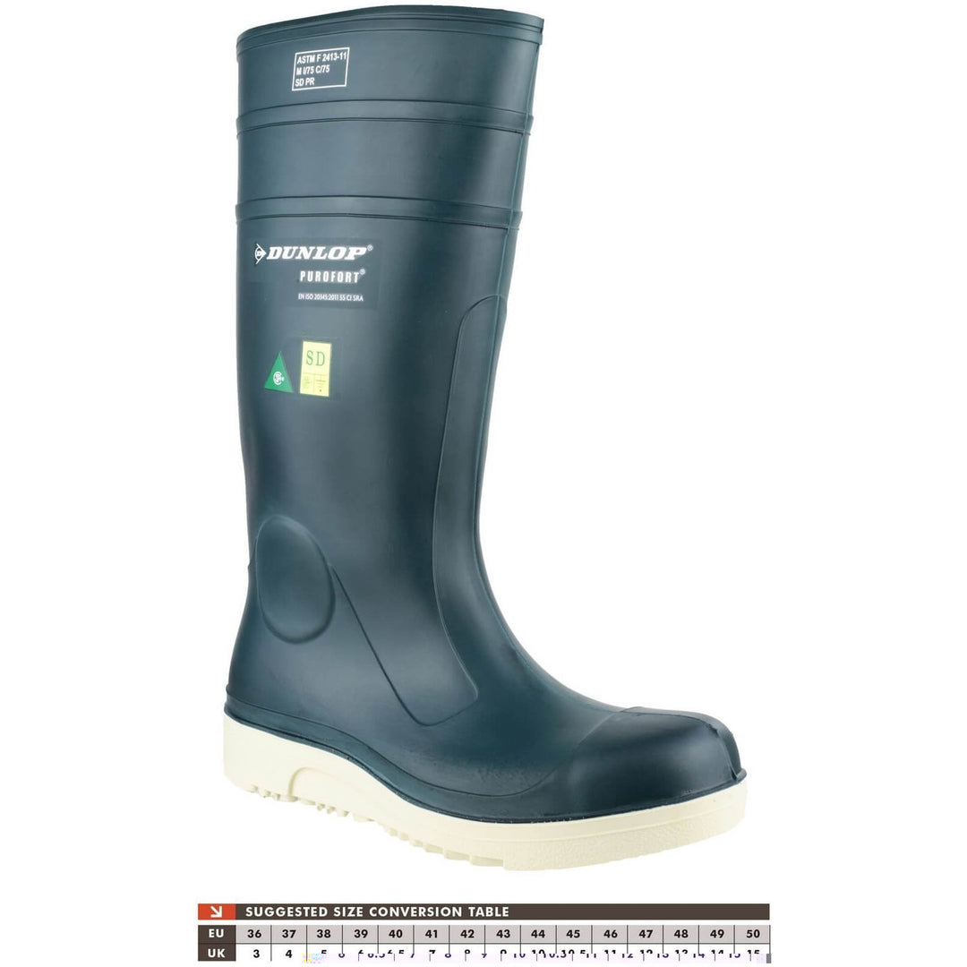 Dunlop Purofort Comfort Grip Safety Wellies-Blue-6