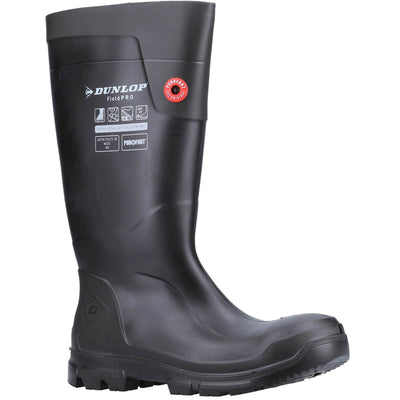 Dunlop Purofort FieldPRO Full Safety Wellington Boots Black/Black 1#colour_black-black