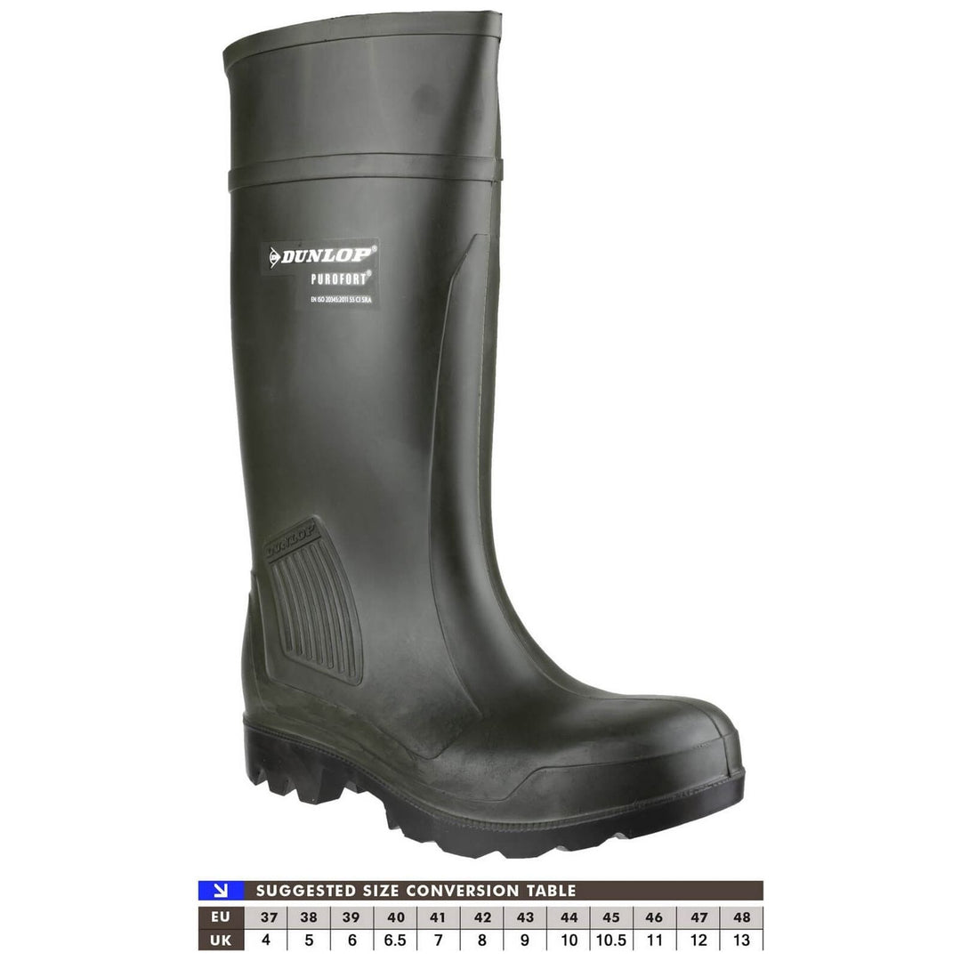 Dunlop Purofort Professional Safety Wellies-Green-6