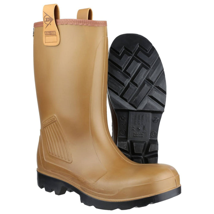 Dunlop Purofort Rig Air Safety Wellies-Brown-3