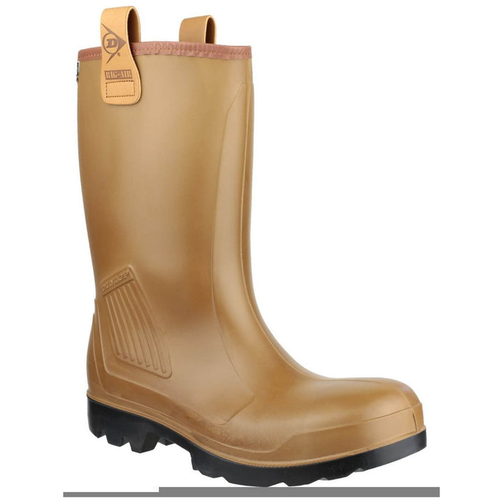 Dunlop Purofort Rig Air Safety Wellies-Brown-Main