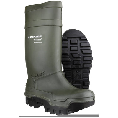Dunlop Purofort Thermo+ Safety Wellies-Green-3
