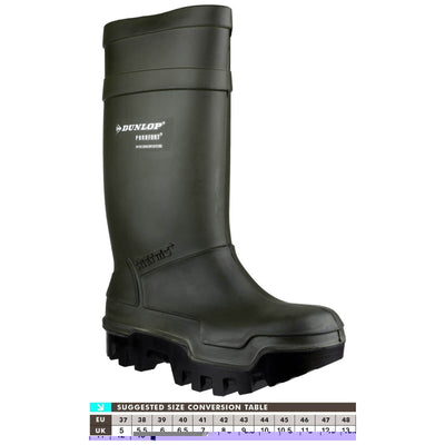 Dunlop Purofort Thermo+ Safety Wellies-Green-6