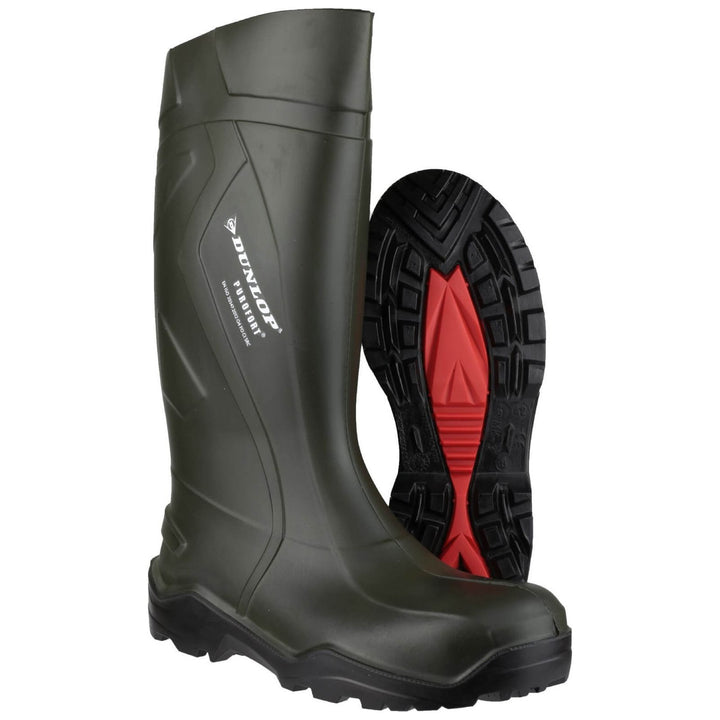 Dunlop Purofort+ Farming Wellies-Green-3