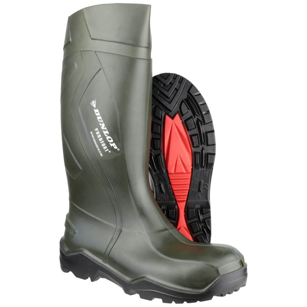 Dunlop Purofort+ Safety Wellies-Green-3