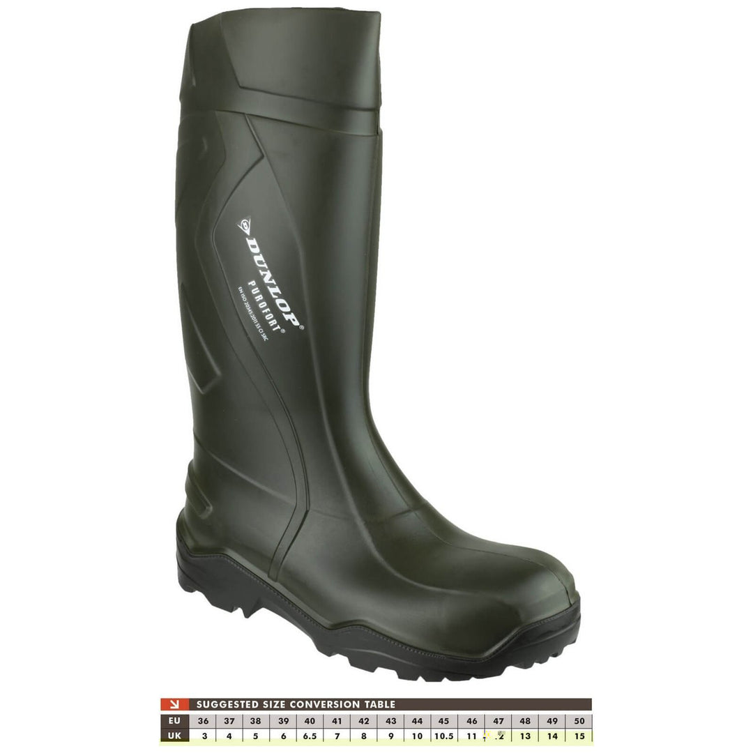 Dunlop Purofort+ Safety Wellies-Green-6