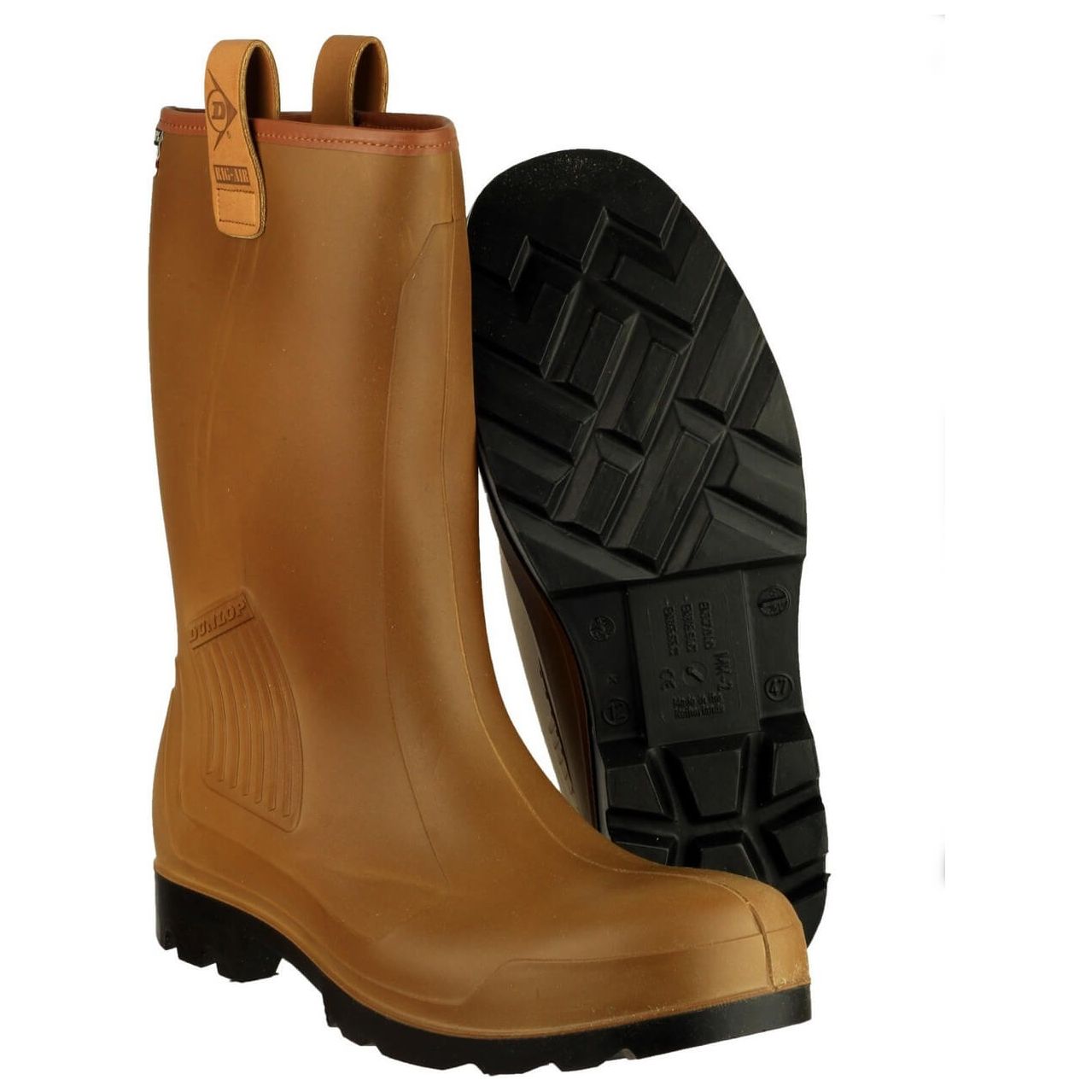 Dunlop Rig Air Fur-lined Safety Wellies-Brown-3