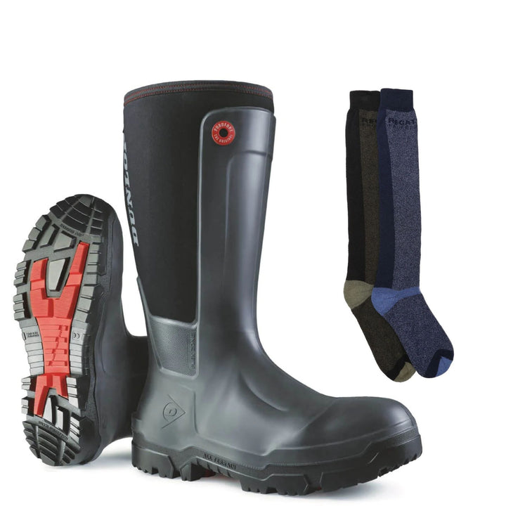 Dunlop Snugboot Special Offer Pack - Workpro Safety Wellies + 2 Pairs Welly Socks