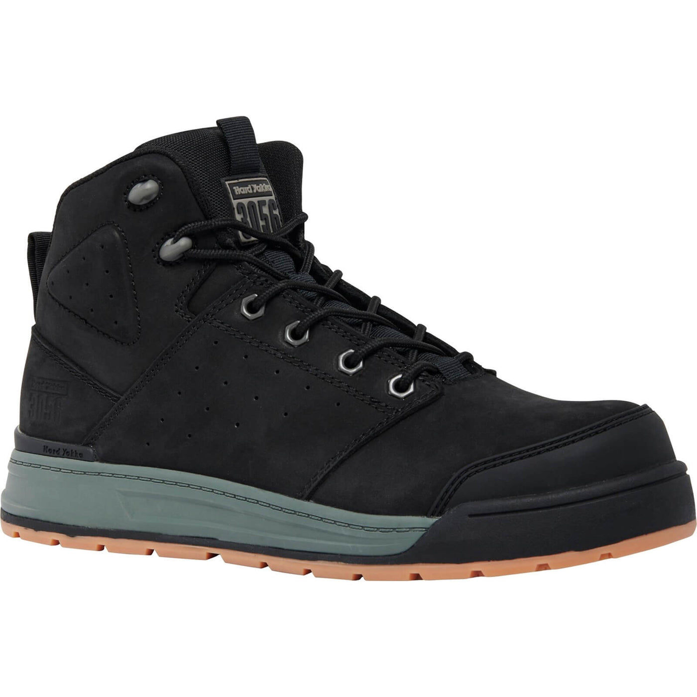 Hard Yakka 3056 Lace Zip Safety Boots Black 1#colour_black