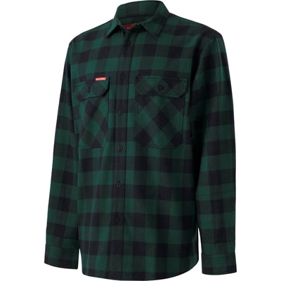 Hard Yakka Long Sleeve Check Flannel Shirt Green 3#colour_green