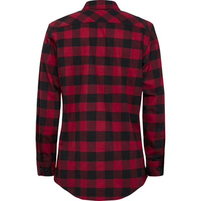 Hard Yakka Long Sleeve Check Flannel Shirt Red 2#colour_red