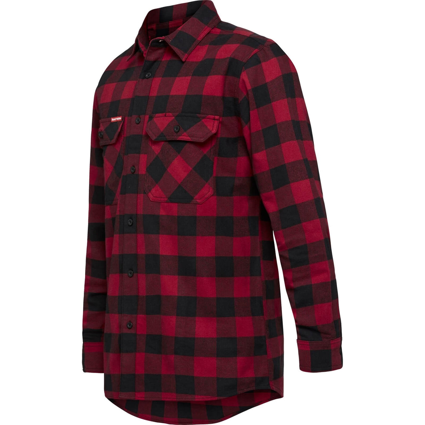Hard Yakka Long Sleeve Check Flannel Shirt Red 3#colour_red