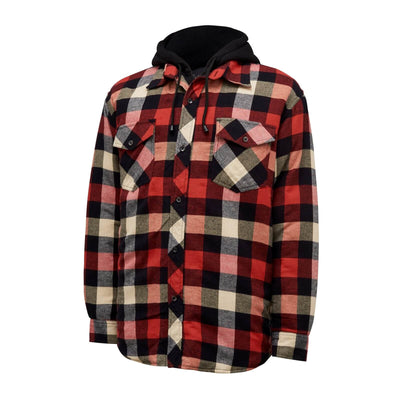 Hard Yakka Quilted Flannel Shacket Red 1#colour_red