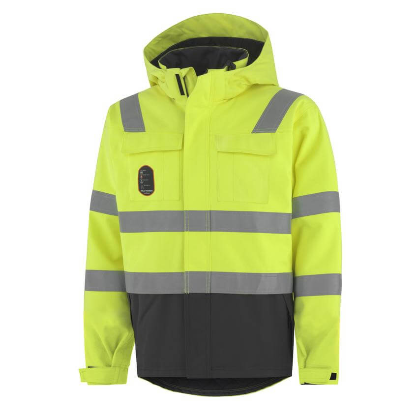 Helly Hansen Aberdeen Flame Retardant Insulated Hi Vis Winter Jacket Yellow 1 Front #colour_yellow
