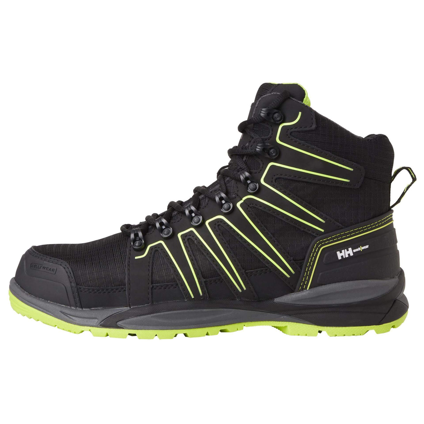 Helly Hansen Addvis Composite Toe Cap Safety Work Boots Black/Yellow 1 Front #colour_black-yellow