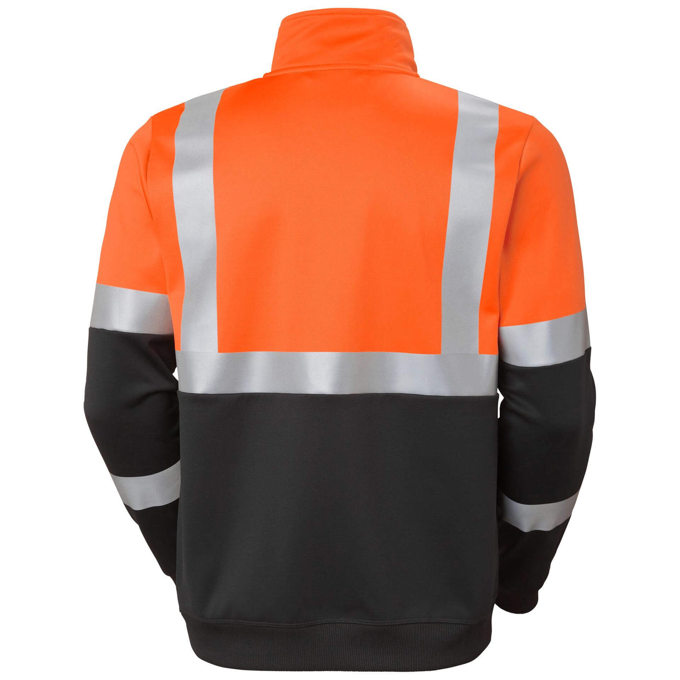 Helly Hansen Addvis Half Zip Hi-Vis Sweatshirt Class 1 Orange/Ebony Back#colour_orange-ebony