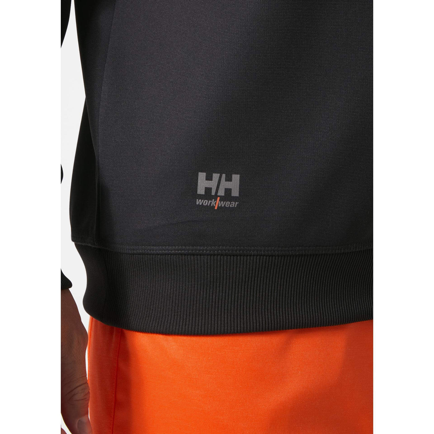 Helly Hansen Addvis Half Zip Hi-Vis Sweatshirt Class 1 Orange/Ebony Feature 1#colour_orange-ebony