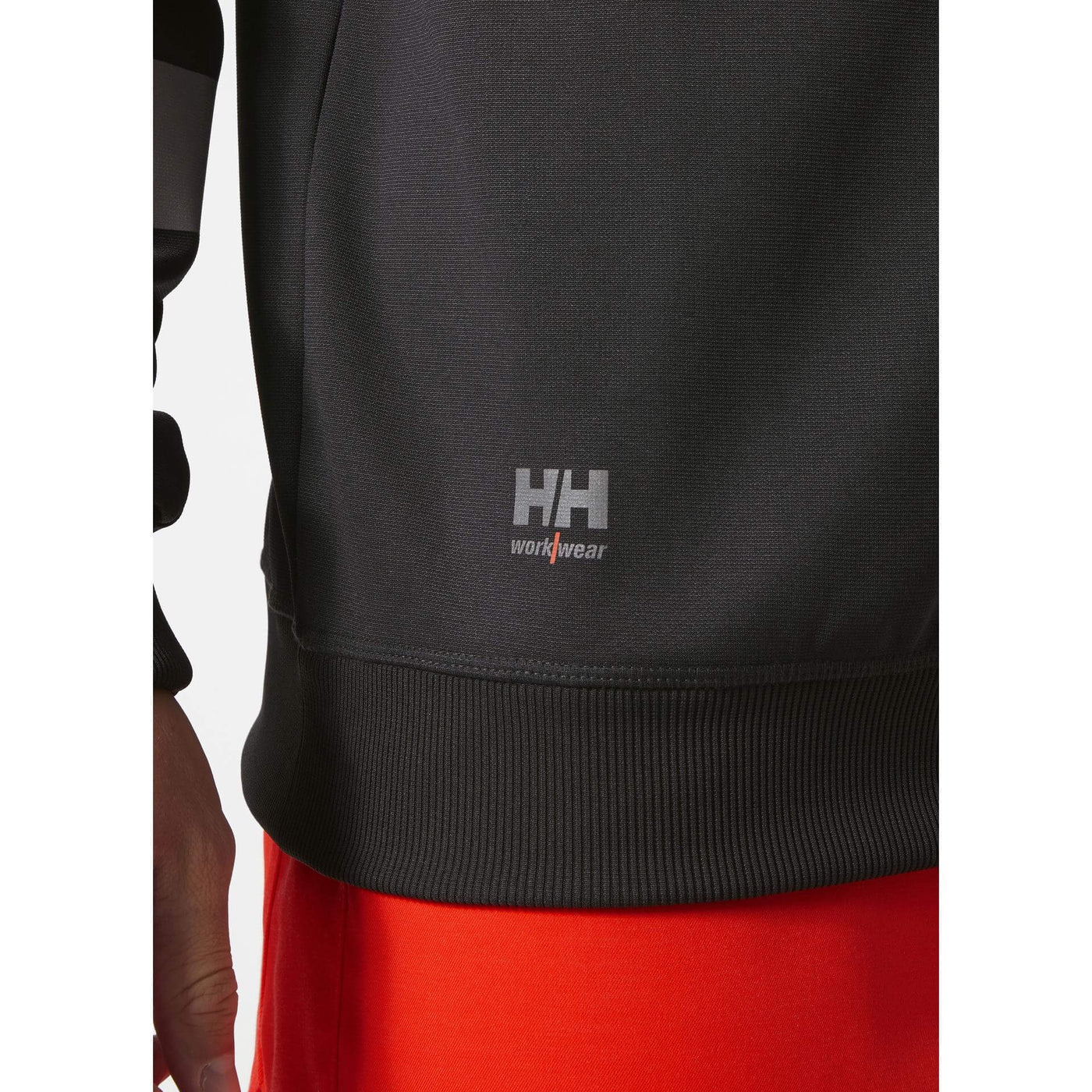 Helly Hansen Addvis Half Zip Hi-Vis Sweatshirt Class 1 Red/Ebony Feature 1#colour_red-ebony