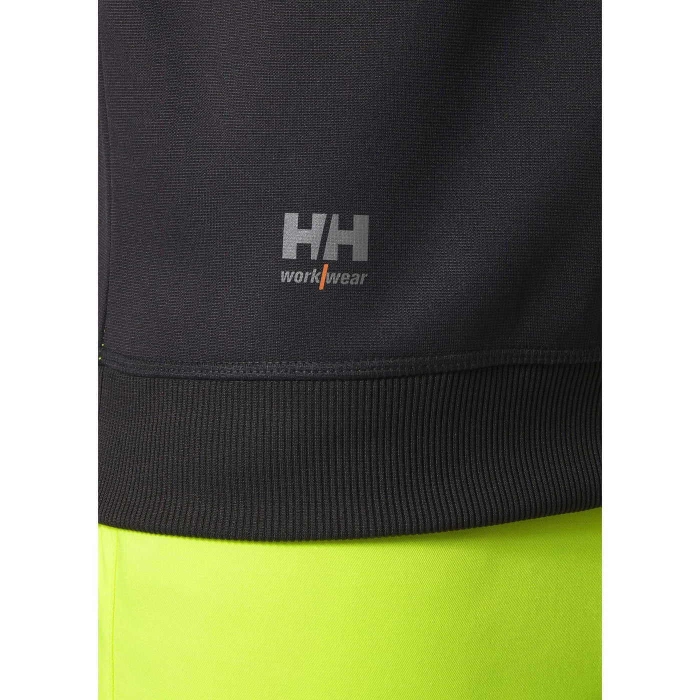 Helly Hansen Addvis Half Zip Hi-Vis Sweatshirt Class 1 Yellow/Ebony Feature 1#colour_yellow-ebony