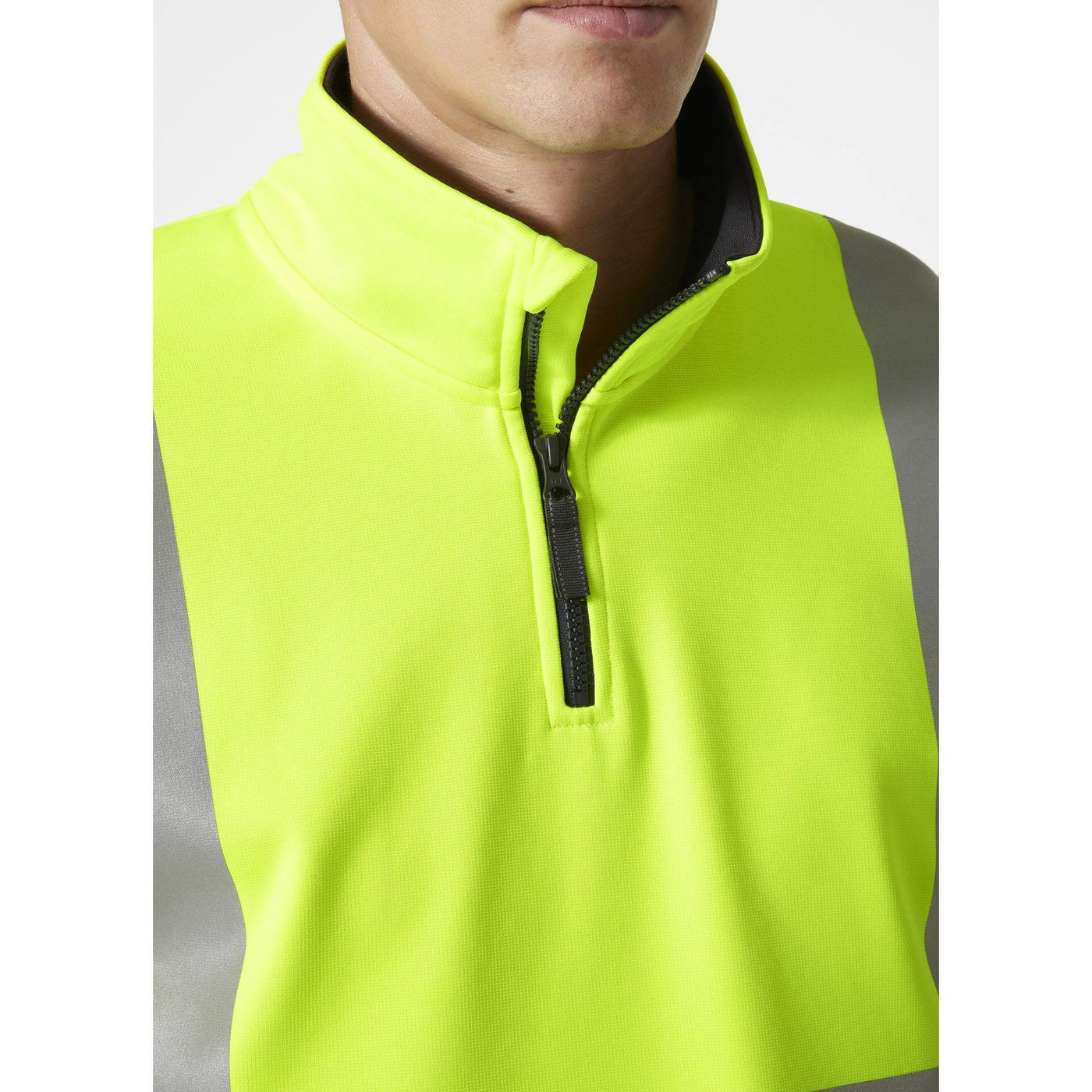 Helly Hansen Addvis Half Zip Hi-Vis Sweatshirt Class 1 Yellow/Ebony Feature 2#colour_yellow-ebony