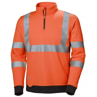 Helly Hansen Addvis Hi Vis Half Zip Sweatshirt Orange 1 Front #colour_orange