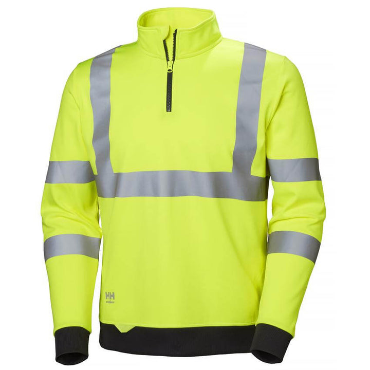 Helly Hansen Addvis Hi Vis Half Zip Sweatshirt Yellow 1 Front #colour_yellow