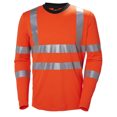 Helly Hansen Addvis Hi Vis Longsleeve Shirt Orange 1 Front #colour_orange