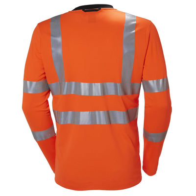 Helly Hansen Addvis Hi Vis Longsleeve Shirt Orange 2 Rear #colour_orange